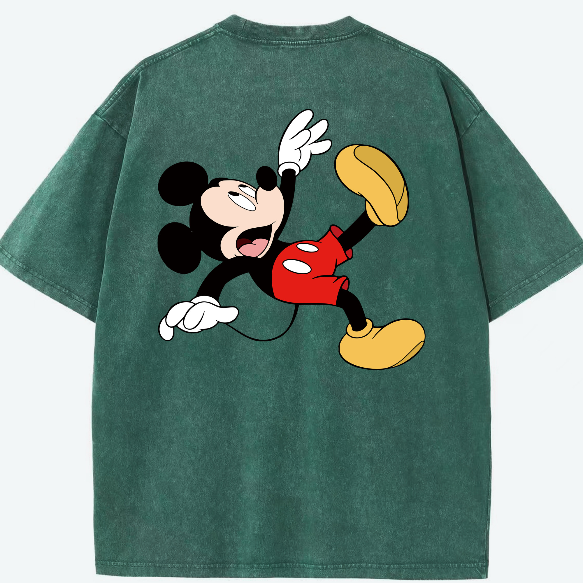 （画像用） ミッキーマウス Mickey Mouse 綿100% ヴィンテージ風 半袖Tシャツ（背面プリント）